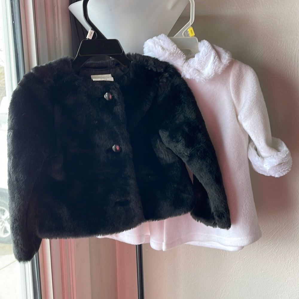 2 pack little girls fur coats